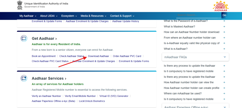 download aadhar